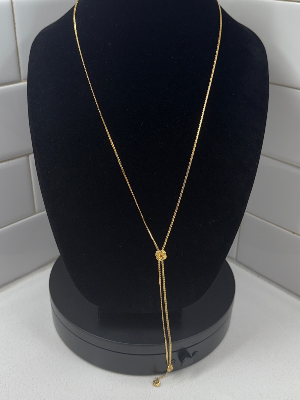 Monet Gold Knot Lariat Necklace